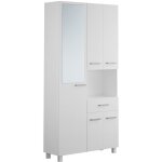 Vente - unique ? colonne de salle de bain 180 cm ? 5 portes battantes ? 1 tiroir, 7 �tag�res ? miroir ...