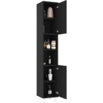 Maison chic - colonne de salle de bain noir 30x30x179 cm agglomr