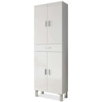 Pegane ? colonne de salle de bain suspendue 4 portes blanc brillant ? dimensions 182 x 60 x 29 cm ? avec ...