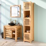 Wanda collection - colonne salle de bain en teck nature 2m