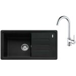 Colonnes - set de cuisine g267m?, �vier en fragranit bsg 611 - 78 / 39 + robinet fp 9000. 031, noir mat ...