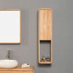Wanda collection - colonne suspendue de salle de bain en teck milo