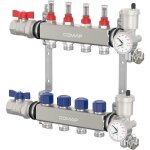 Comap collecteur inox 4 circuits t3 pour plancher chauffant et rafraichissant - v9007c2 - cp311404001 ...