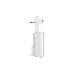 Combin wc avec support smartphone acier & bambou yoni blanc mat spirella