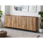 Bestmobilier - come - buffet bas - effet bois - 200 cm - style contemporain