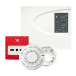 Kit avec centrale d'alarme incendie conventionnelle comelit 4 zones 43kit104
