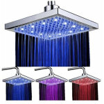 Comely - pomme de douche led 8 pouces carré, contrôle de température, 3 couleurs changeantes, finition ... Comely - pomme de douche led 8 pouces carré, contrôle de température, 3 couleurs changeantes, finition ...