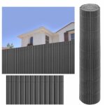Canisse brise vue pvc 1x3 m gris lattes 11 mm 100% pvc liens fixation inclus