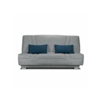 Sans marque - comfort bultex banquette clic - clac - 3 places - tissu gris + coussins déco bleu - l193 ... Sans marque - comfort bultex banquette clic - clac - 3 places - tissu gris + coussins déco bleu - l193 ...