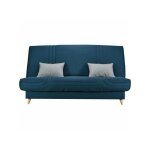 Comfort bultex clic clac 3 places - tissu bleu - made in france - l 192 x p 95 x h 101 - mona