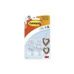 Command - 17091clr lot de 2 crochets + 4 bandes adhésives transparent taille m charge max. 0, 9 kg Command - 17091clr lot de 2 crochets + 4 bandes adhésives transparent taille m charge max. 0, 9 kg