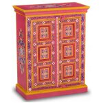 Commode 2 portes bois de manguier massif rose pinkie Commode 2 portes bois de manguier massif rose pinkie