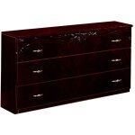 Commode 3 grands tiroirs baroque bois brillant acajou venize 116cm Commode 3 grands tiroirs baroque bois brillant acajou venize 116cm