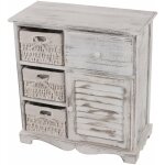 Commode avec 3 paniers 63x60x30cm style vintage blanc 040002474