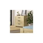 Gami - commode 3 tiroirs 116x48x81 cm effet chêne et noir - zelka Gami - commode 3 tiroirs 116x48x81 cm effet chêne et noir - zelka