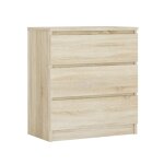 Commode 3 tiroirs, ch�ne sonoma, 70 � 39 � 79 cm