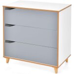 Commode � 3 tiroirs, poign�e encastr�e, pieds en bois d'h�v�a, dispositif anti - basculement, pour chambre, ...