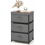 Commode 3 tiroirs en tissu, commode chambre adulte avec cadre en mtal, meuble tiroir rangement pour ...