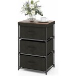 Commode 3 tiroirs en tissu, commode chambre adulte avec cadre en mtal, meuble tiroir rangement pour ...