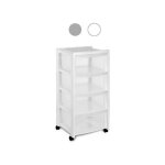 Commode 4 tiroirs 40x40 h 80 blanc stefanpl