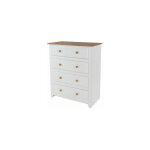 M&s - commode 4 tiroirs 83, 5x43, 5x104 cm blanc et naturel - suzy