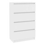 Commode 4 tiroirs bois blanc agency