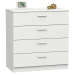 Muebles pitarch - commode 4 tiroirs avec guide m�tallique tibet en blanc mat ou ch�ne cambrien en m�lamin� ...