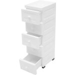 Gojoy ? commode enfant 5 tiroirs avec roulettes ? dimensions 25 x 34 x 82 cm ? mat�riau polypropyl�ne ...