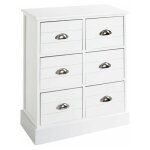 Paris prix - commode 6 tiroirs 'lavido' 75cm blanc laqu