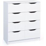 Commode 8 tiroirs bois m�lamin� blanc bakus