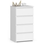 Akord - commode cl4 blanche 40 cm 4 tiroirs fa�ade blanche 40x35x74 cm