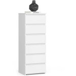 Commode akord cl6 blanche 40 cm 6 tiroirs fa�ade blanche 40x35x109 cm