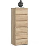 Akord - commode cl6 ch�ne sonoma 40 cm 6 tiroirs fa�ade ch�ne sonoma 40x35x109 cm