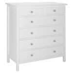Vente - unique - commode albane - 6 tiroirs - pin blanc