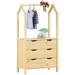 Idimex - commode amira type montessori, avec 3 tiroirs, en pin massif naturel