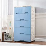 Commode - armoire de rangement pour penderie - avec 6 tiroirs et 4 roulettes - peu encombrant - en plastique ...