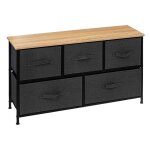 5five simply smart - commode basse 5 tiroirs tissa gris fonc 5five