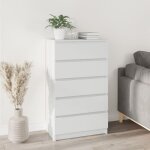 Commode blanc 60x36x103 cm bois d'ing�nierie - armoire � tiroir - buffet - meuble de rangement - commode ...