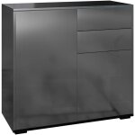 Homcom - commode buffet meuble de rangement 2 tiroirs 2 portes avec étagère 79 x 36 x 74 cm noir laqué ... Homcom - commode buffet meuble de rangement 2 tiroirs 2 portes avec étagère 79 x 36 x 74 cm noir laqué ...