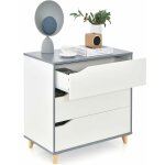 Commode chambre 3 tiroirs, commode chambre adulte enfant, chiffonnier commode blanc bois, design scandinave, ...