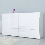 Commode de chambre 6 tiroirs blanc brillant buffet arco sideboard