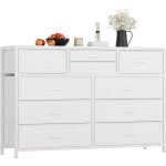 Commode de chambre, armoire, meuble de rangement, meuble tv, commode � 10 tiroir en tissu avec cadre ...