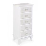 Yes everyday - commode de chambre en mdf avec cinq tiroirs blanc charlene 40x30x h96, 5 cm