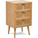 Commode chiffonnier scandinave en bois 3 tiroirs cannage rotin - nordlys Commode chiffonnier scandinave en bois 3 tiroirs cannage rotin - nordlys