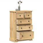 Commode corona 80x43x114 cm bois massif de pin vidaxl