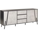 Beliani - commode au design industriel et minimaliste effet bton gris avec structure en mtal noir 2 ...