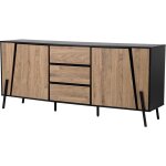 Beliani - commode au design industriel et minimaliste avec structure en métal noir 2 portes et 3 tiroirs ... Beliani - commode au design industriel et minimaliste avec structure en métal noir 2 portes et 3 tiroirs ...