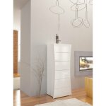 Commode dikon�, commode 6 tiroirs, commode pour chambre, 100% made in italy, cm 50x40h122, blanc brillant ...