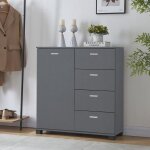 Commode d�britz 84 x 80 x 28 cm gris fonc� [en. casa]