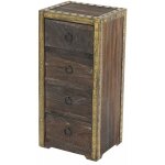 Hhg - commode duran, commode à tiroirs, armoire, 4 tiroirs, style shabby, vintage 70x33x26cm, marron Hhg - commode duran, commode à tiroirs, armoire, 4 tiroirs, style shabby, vintage 70x33x26cm, marron